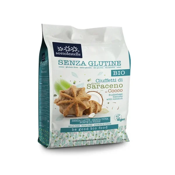 Biscuiți Bio fără Gluten din Hrișcă, 250 g, Sottolestelle