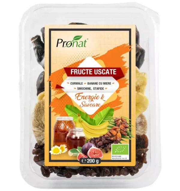 Mix bio de fructe uscate energie si savoare 200g Pronat